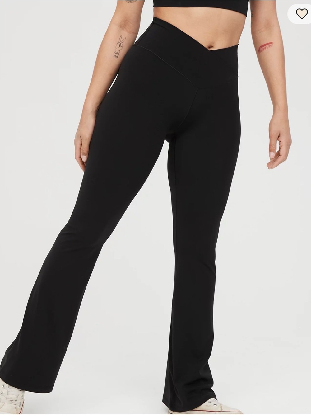 aerie Black V-Waist Flare Yoga Pants